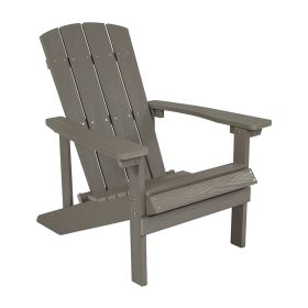 Charlestown All-Weather Adirondack Chair in Light Gray Faux Wood