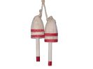 Set of 2 - Wooden Vintage Red Decorative Maine Lobster Trap Buoy 7""