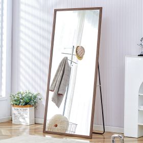 Fourth generation solid wood frame full-length mirror, dressing mirror, bedroom porch, decorative mirror, clothing store, floor standing large mirror (Color: as Pic)